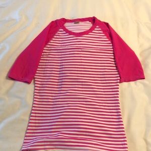 Pink and white rashguard, size XS